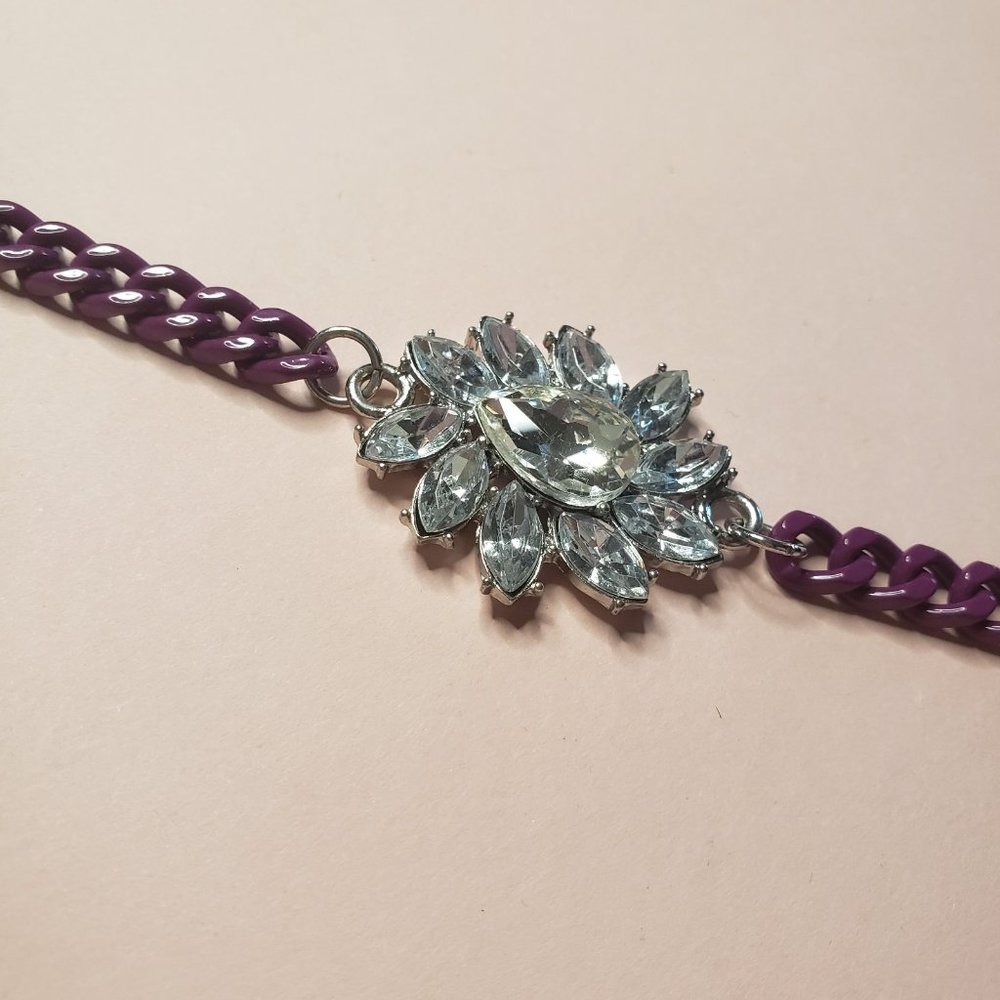 Purple Rhinestone Bracelet - Picture 2 of 2